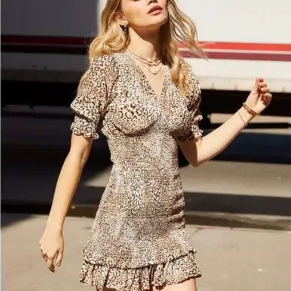 Faithfull the Brand Animal Print Mini Dress